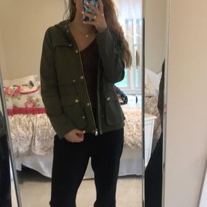TOPSHOP olive green winter coat